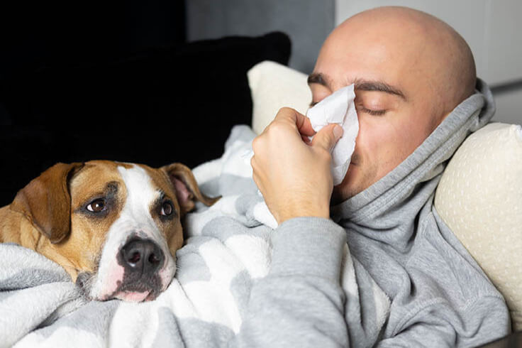 man with allergies